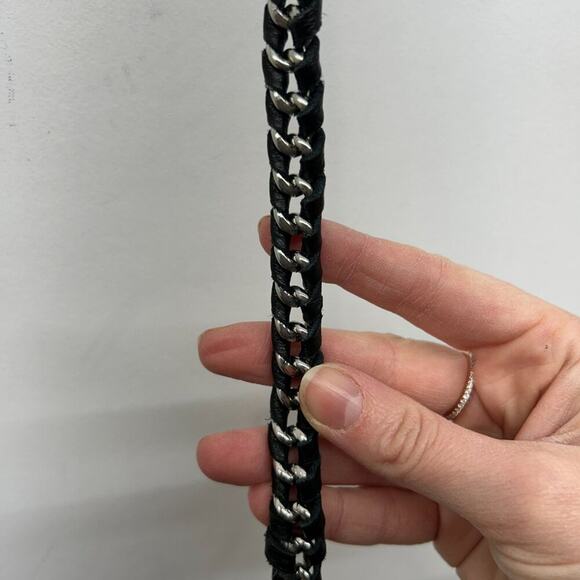 NEW $228 Aimee Kestenberg Black Chain Fringe Tassel Leather Crossbody Purse Bag - Picture 9 of 9